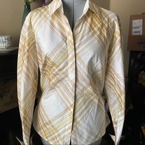 Button Up Tartan Plaid Blouse